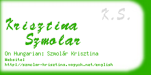 krisztina szmolar business card