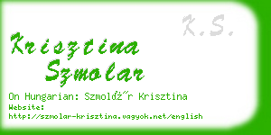 krisztina szmolar business card